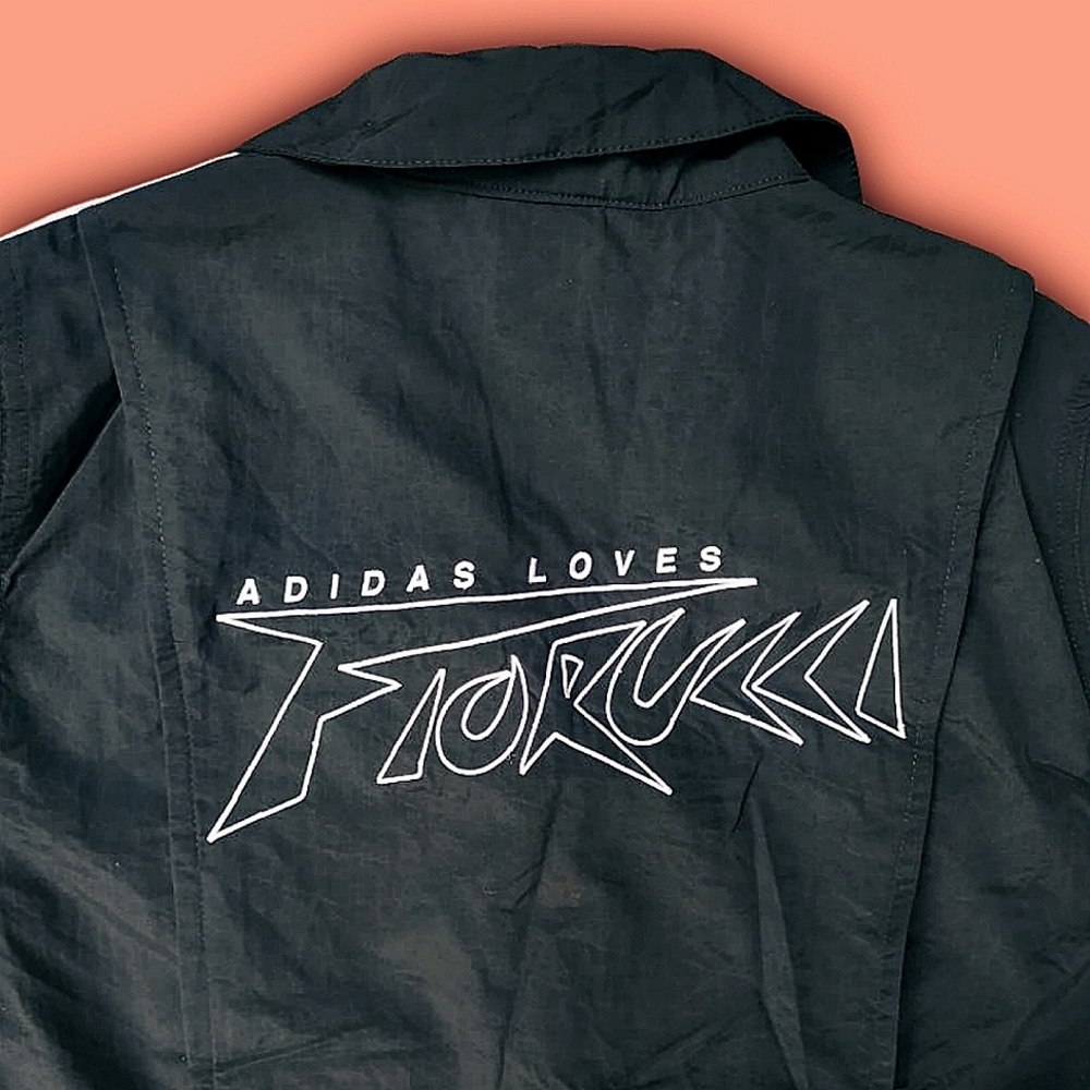 Adidas Originals x Fiorucci three stripe boiler jumpsuit sz. XL Black. Zip front